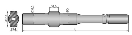 Adattatore dello stinco del trapano T38 per Montabert H50 H60 H70